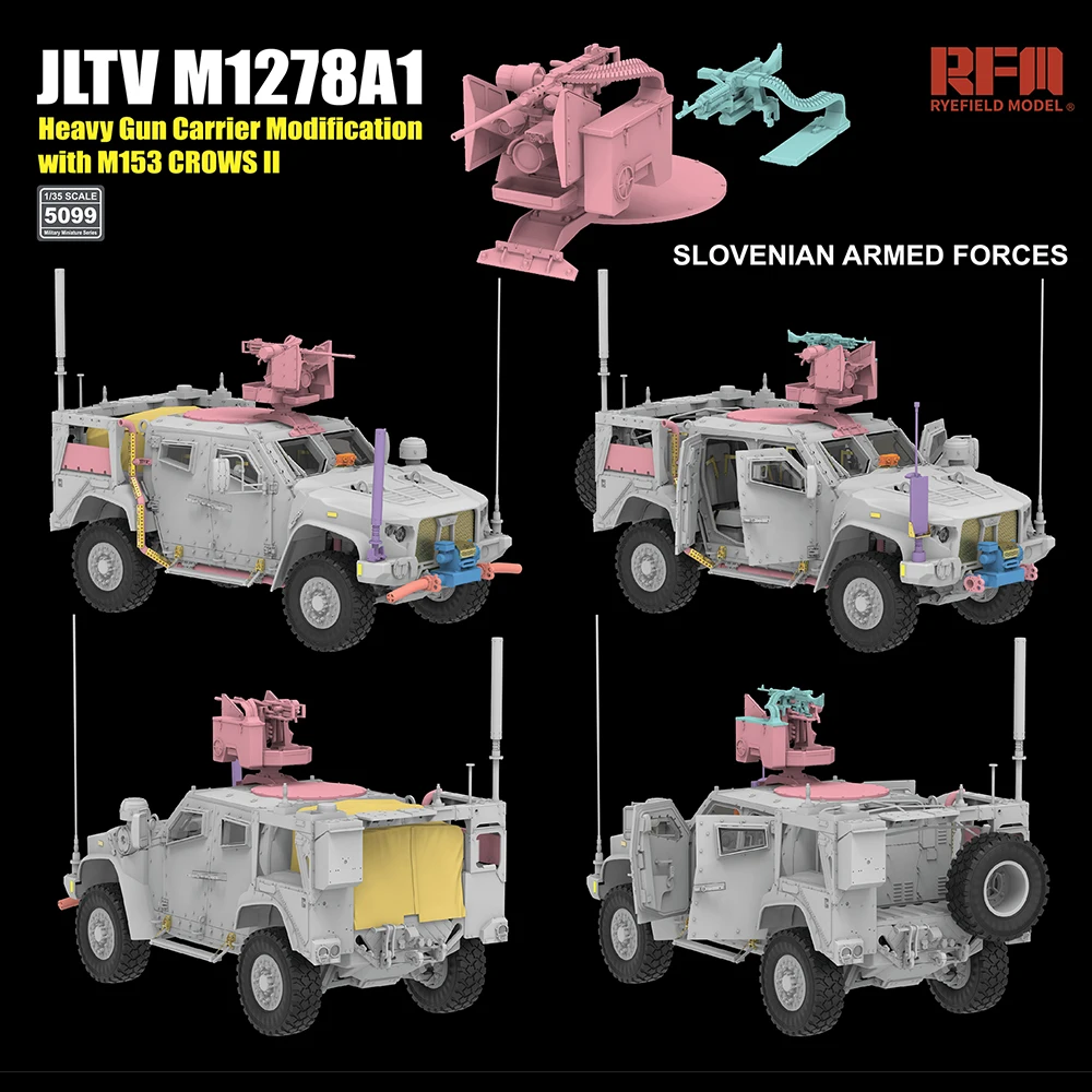 w/Plne Interiér [Ryefield Model] RFM RM-5099 1/35 JLTV M1278A1 Ťažkú Zbraň Dopravcu Úpravu s M153 VRANY II