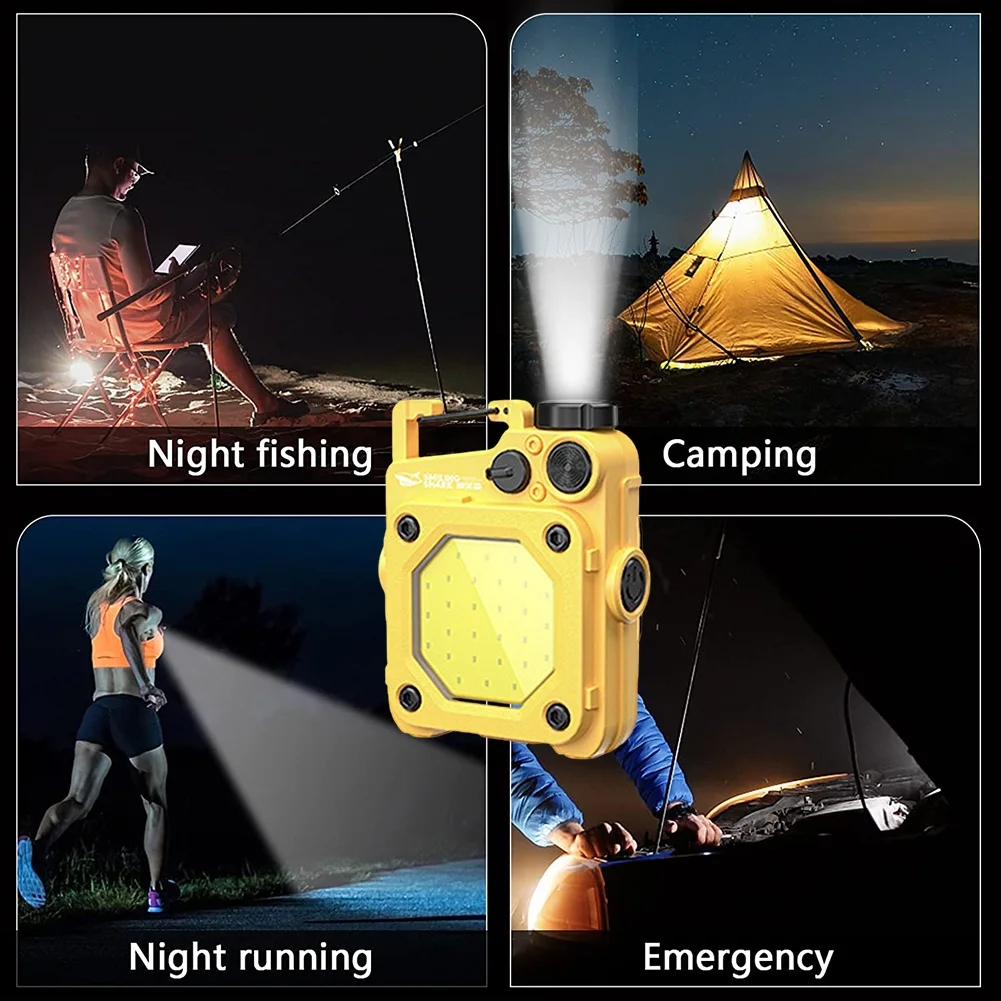 LED COB Prenosné Svietidlo Vreckové Pracovné Svetlo Dual Zdroj Svetla Outdoor Camping Rybolov, Horolezectvo LED Svetlo, Otvárač Háčik