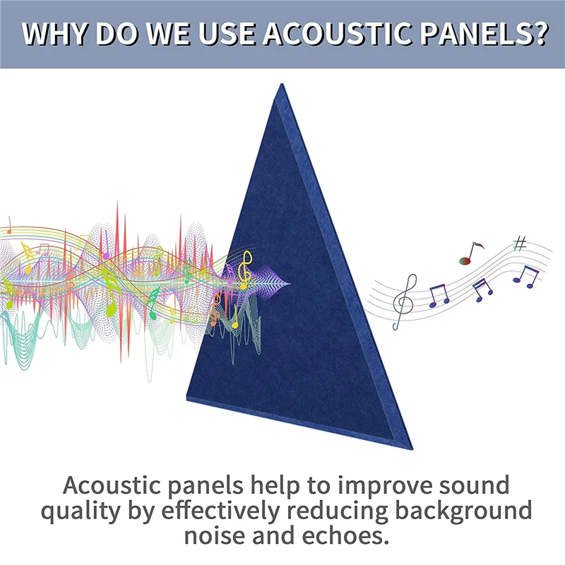 24 Pack Trojuholník Akustické Panely s Vysokou Hustotou a Zvuková izolácia Panelov na Stenu, Home, Office & Studio Akustická úprava