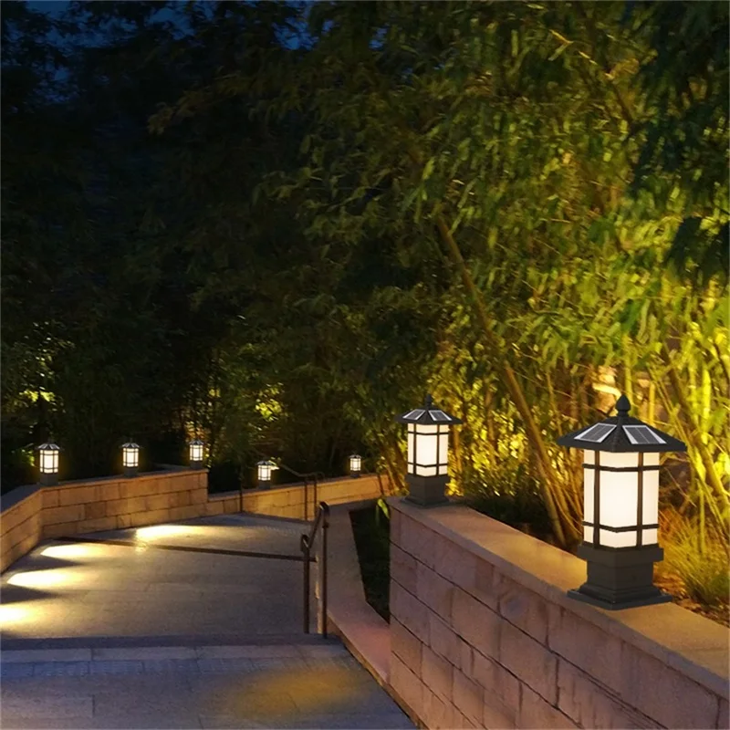 LÔŽKO Terasa LED pilier osvetlenie, Solárne Nepremokavé Moderné Vonkajšie Post Svietidlo Pre Veranda, Balkón Dvore Vily