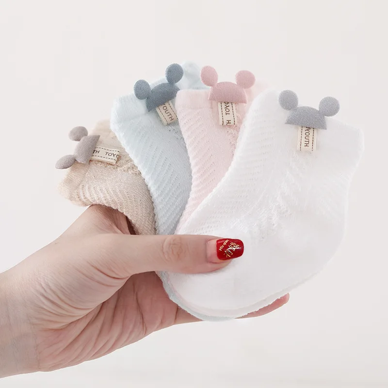 1 Pár detské Ponožky Pohodlné Veľkoobchod, jednofarebné, Letné Non Drop Päty Oka Bavlna Baby Ponožky