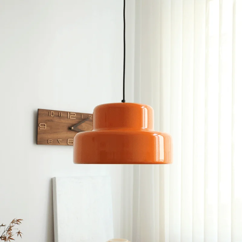 Nordic Retro Spálne Dekorácie Štúdia Prívesok Svetlá Bauhaus Ročníka Orange Lustre Stredovekej Reštaurácii LED Stropné Svietidlo