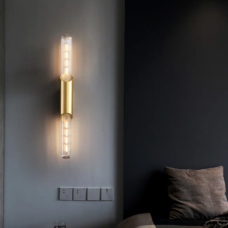 Moderné svetlo luxusné medi nástenné svietidlo spálňa posteli minimalistický tvorivé hotel nástenné svietidlo villa chodby, obývacej miestnosti svetlo