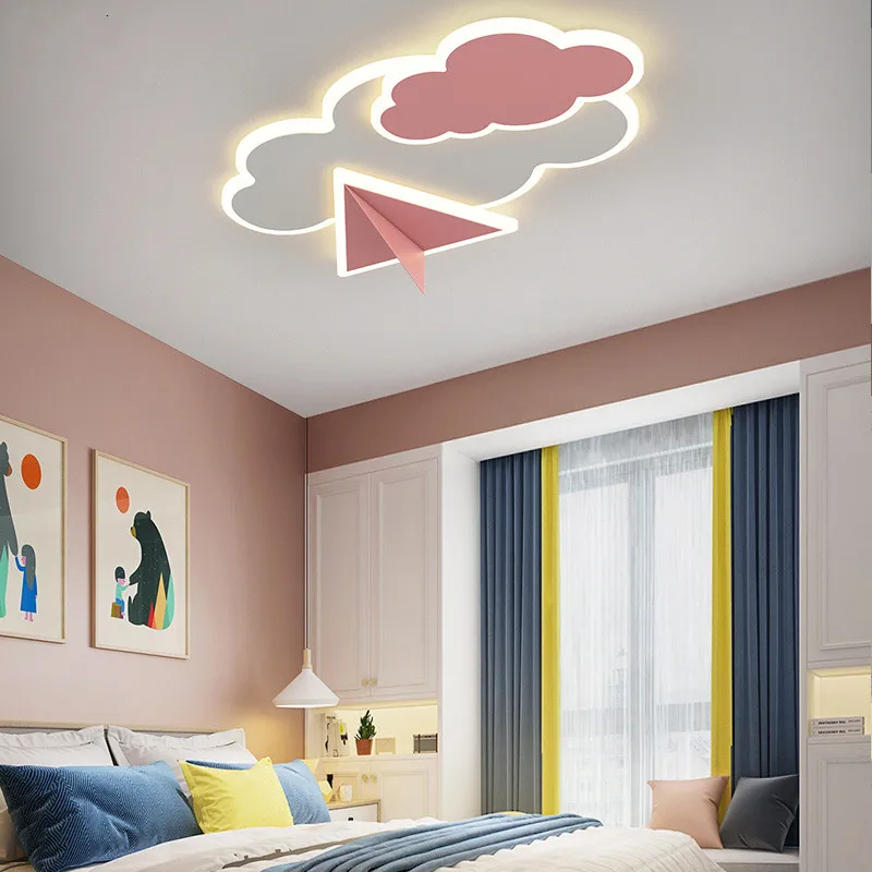 Moderné Led Stropné Svietidlá Pre Domácnosti detskej Izby Štúdia Spálňa Cartoon Modrý Oblak Astronaut LED Luster Svetlo Lesk Zariadenie