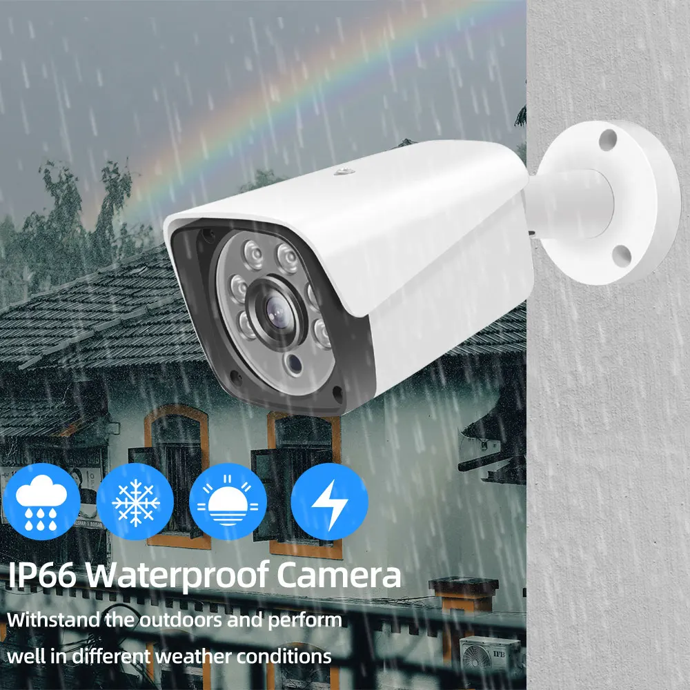 POE 8MP 4K IP Kamera Rj45 Vonkajšie Nepremokavé H265 Bezpečnostný Dohľad Bullet CCTV Kamera, Detekcia Pohybu Smart Home Káblové Cam