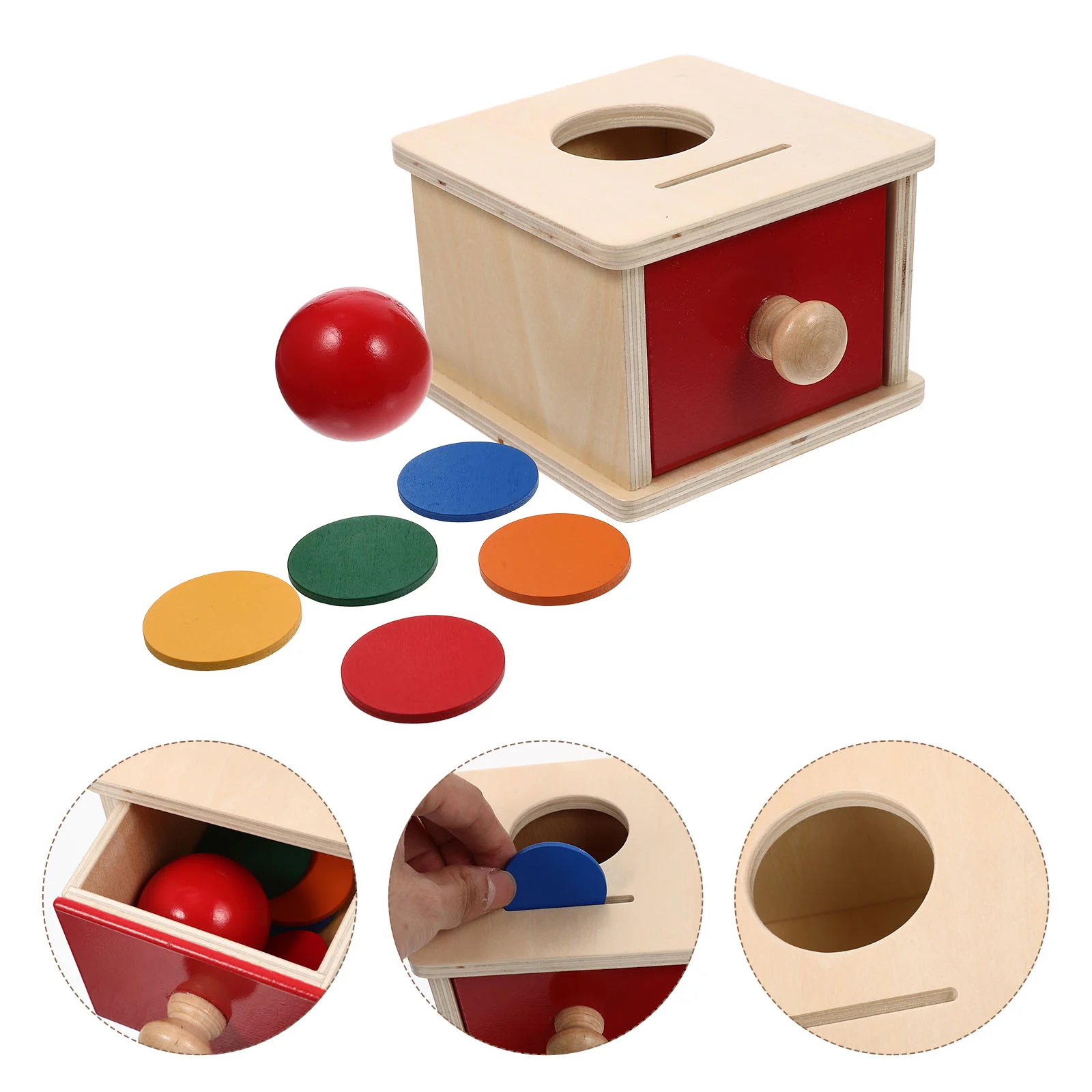 Montessori Učebná Pomôcka Mincu Drevené Batoľa Hračky Deti Loptu Box Deti Vzdelávacie Prstoch Zmyslové Batoľa Postihovania