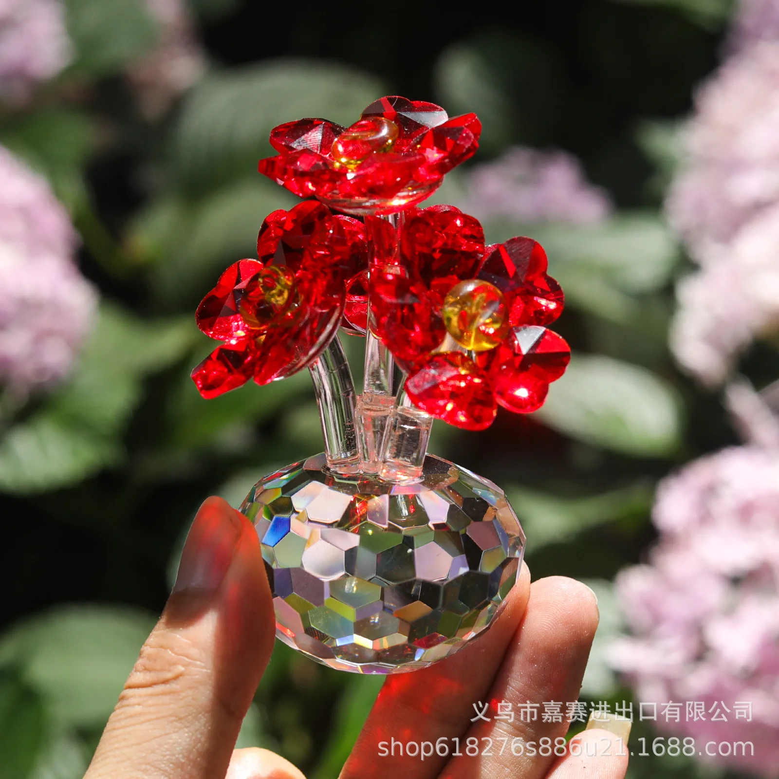 Crystal Plavidlá Ornament Jednoduchý Štýl Ploche Obývacia Izba Dekorácie Lásky Kvet Matka Valentína Darček Tulipán