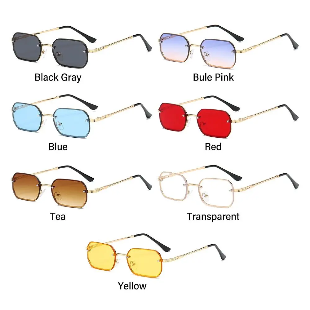 Štvorec Obdĺžnik slnečné Okuliare Farebné bez obrúčok Malé Slnečné Okuliare UV400 Ochrana Retro Odtiene pre Pláž/Travel/Streetwear