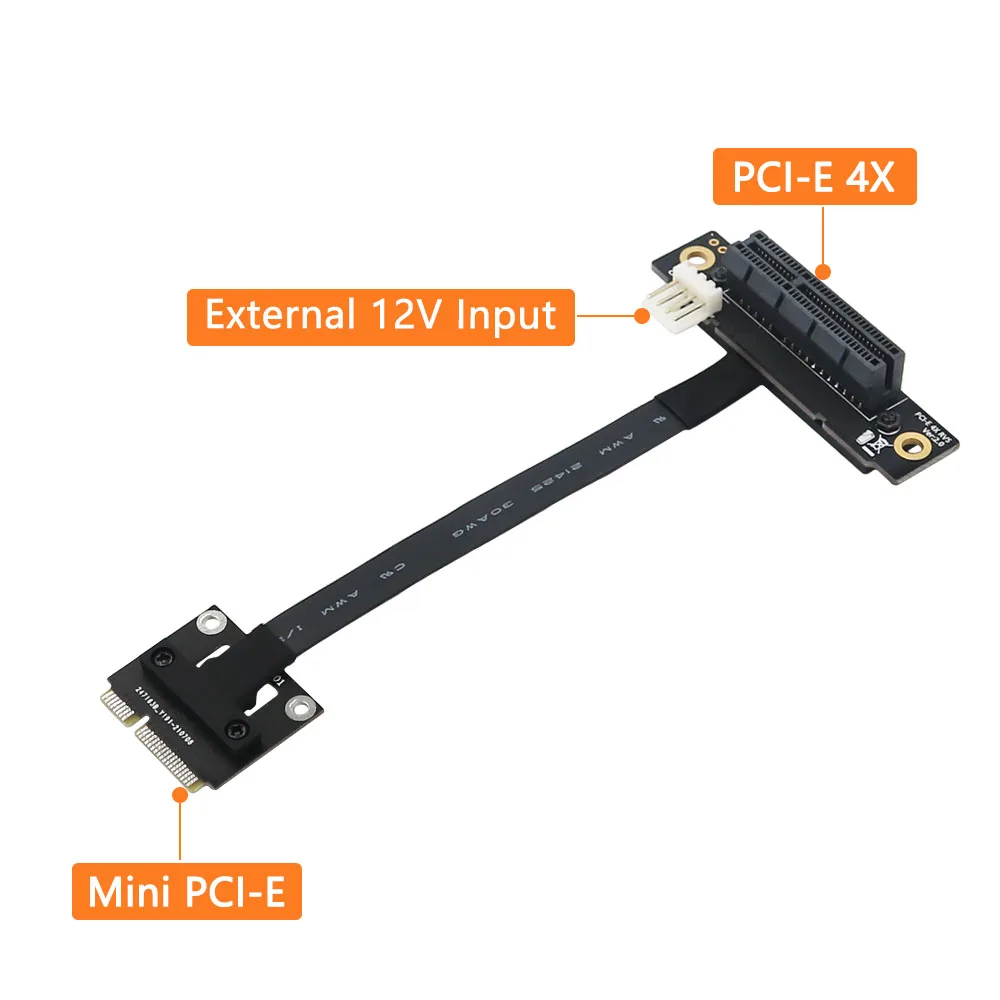 Spoľahlivé Mini PCIe pre PCI-E 4X Adaptér Converter Podstavec s 270 Stupeň Ohybu pre PCIE Tester Extender