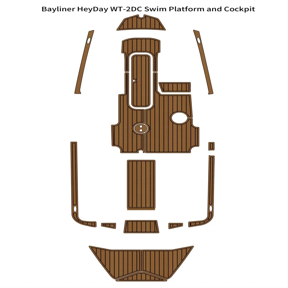 Bayliner Rozkvete WT-2DC Plávať Platformu Kokpitu Loď EVA Týk Palube Poschodí Pad Mat Podklad Samolepiace SeaDek Gatorstep Štýl