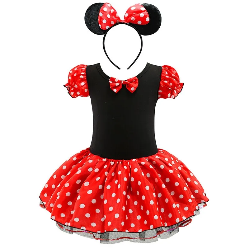 1-6 Rokov, Baby Girl Mickey Pettiskirt Deti Letné Oblečenie Deti Minnie Polka Dot Dress Dievčatá Narodeninovej Party Vianočný Kostým