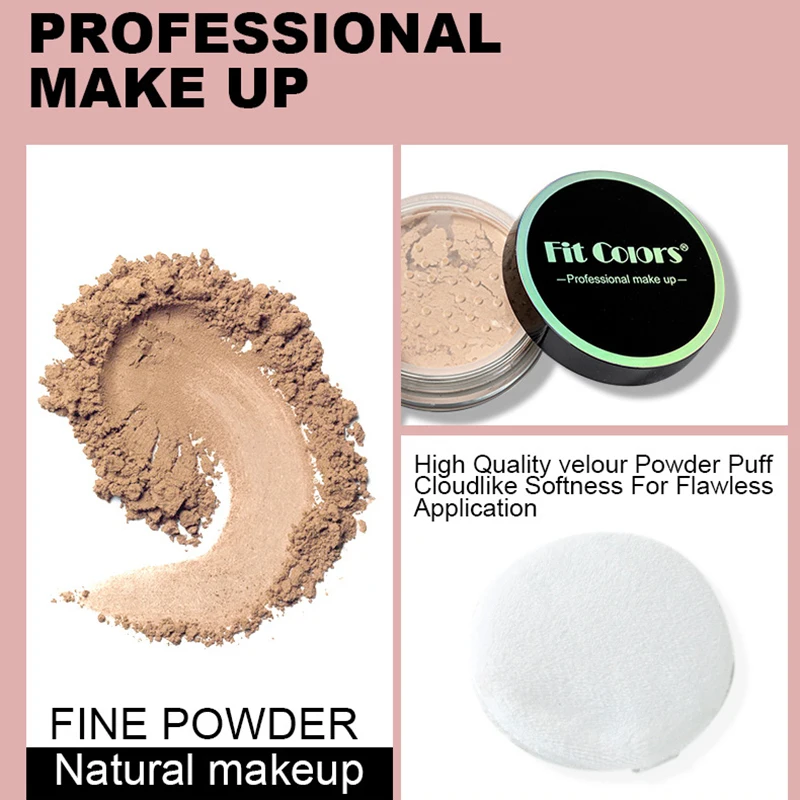 Make-up Krém na opaľovanie Loose Powder Olej-kontrola Tvár Nastavenie Prášok Matný Povrch Prášok Pevné make-up Oživiť Nadácia Základnej Kozmetickej