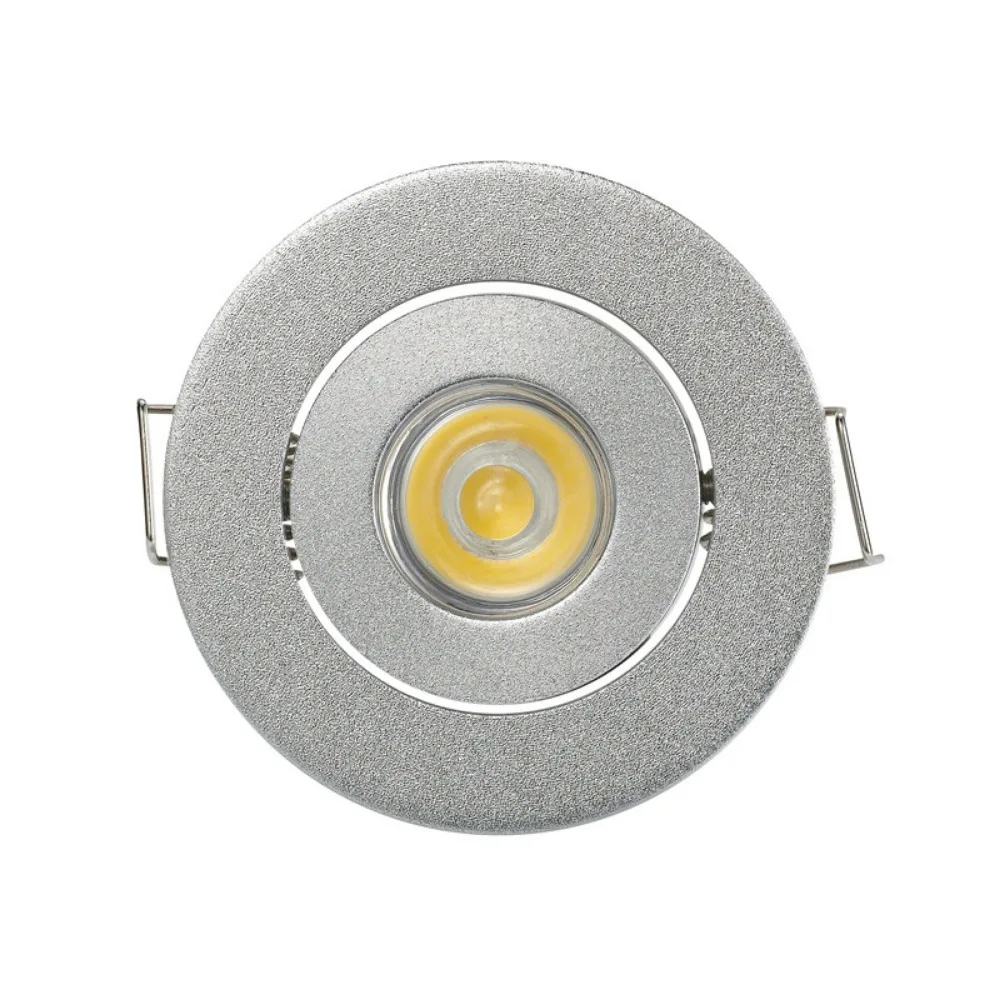 2KS Priemer 52mm 3W LED Bodové Svetlá Zapustené White Black Silver Mini LED Svietidlá pre Vnútorný Priestor Skrine, Osvetlenie