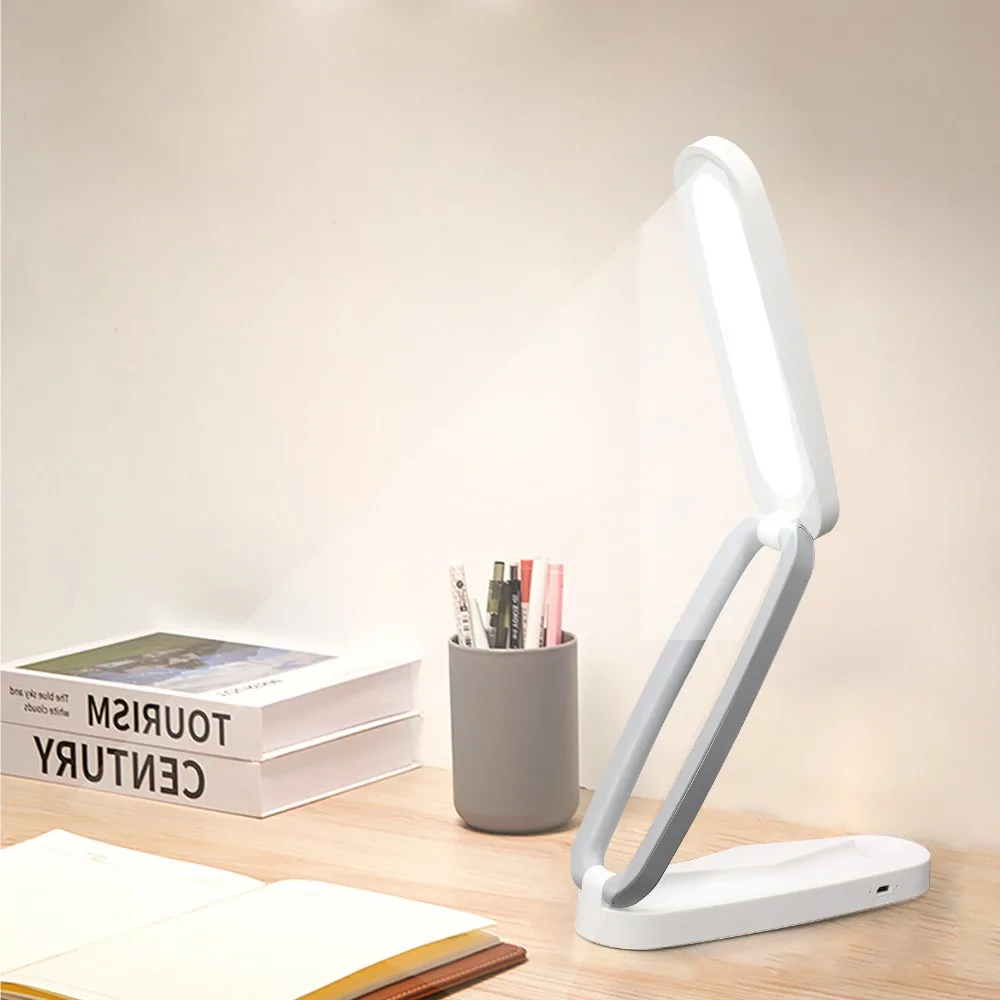Hot Predaj Skladacia Multi-Smerový Rotácie Stola Lampy USB Nabíjanie Dotykový Snímač s LED Štúdia Stolové Lampy