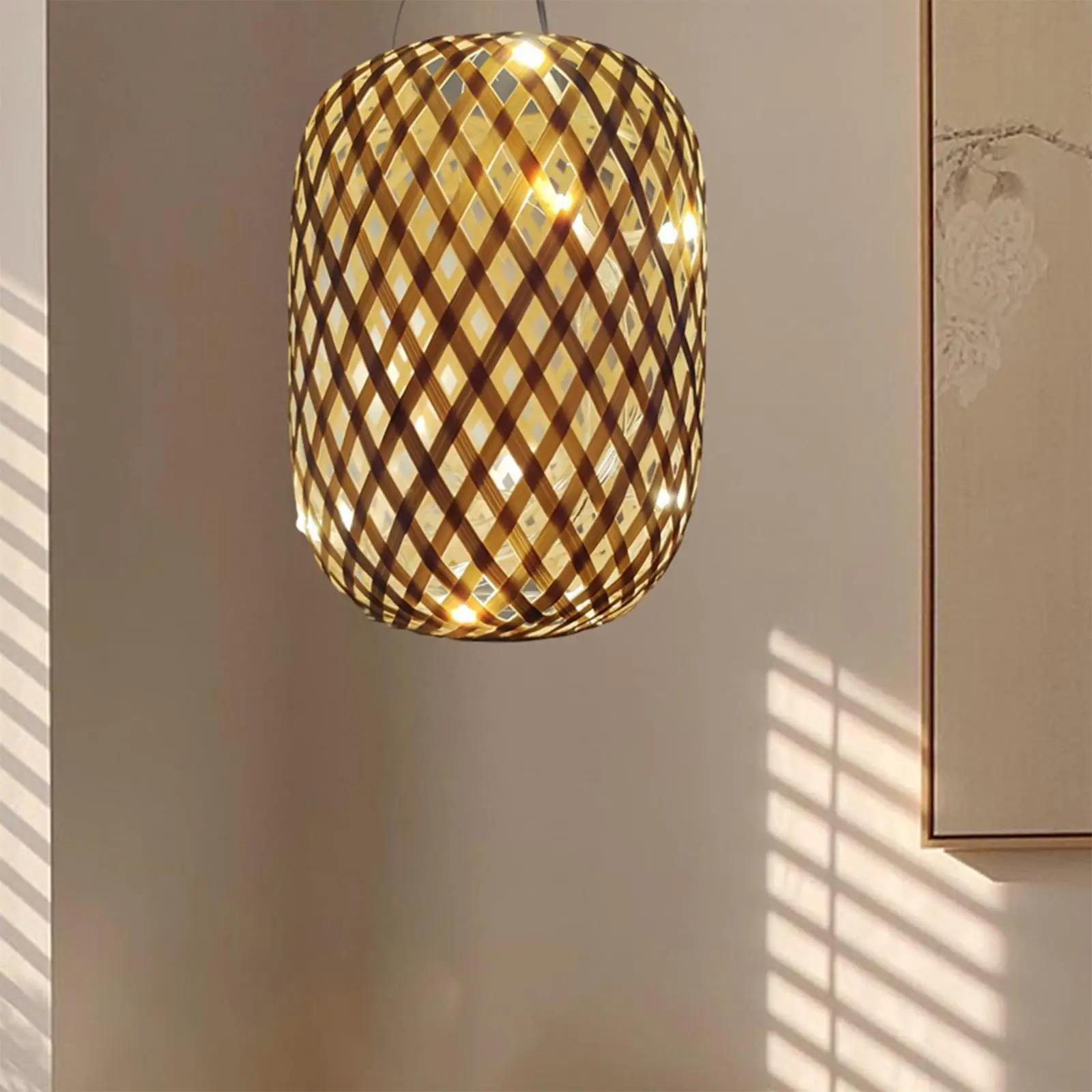 Handwoven Tienidlo Luster Svetlo Kryt Rustikálny Lampa Výzdoba pre Cafe Bar Hotel Spálne