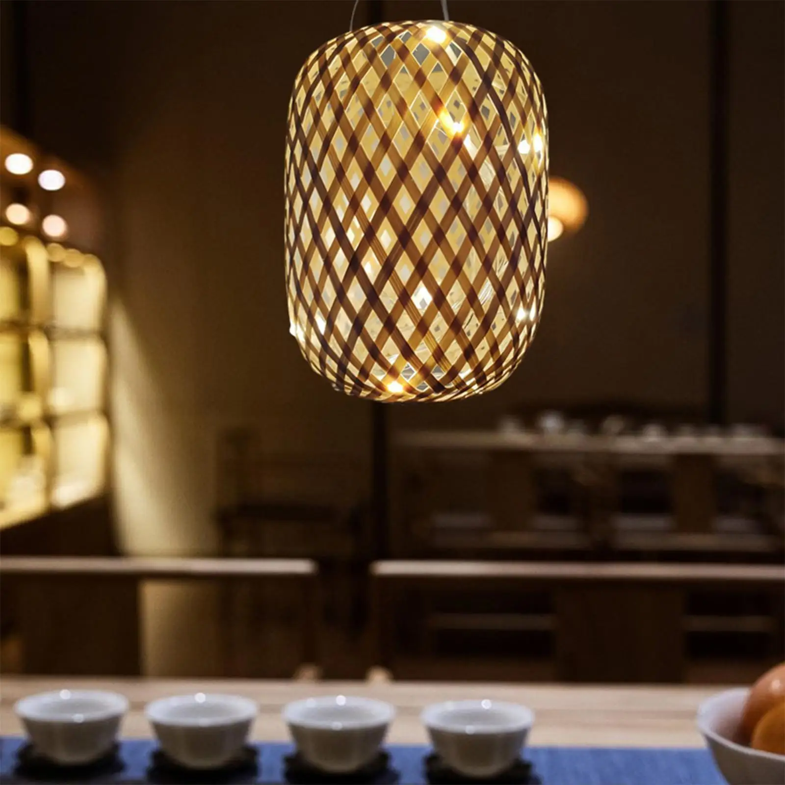 Handwoven Tienidlo Luster Svetlo Kryt Rustikálny Lampa Výzdoba pre Cafe Bar Hotel Spálne