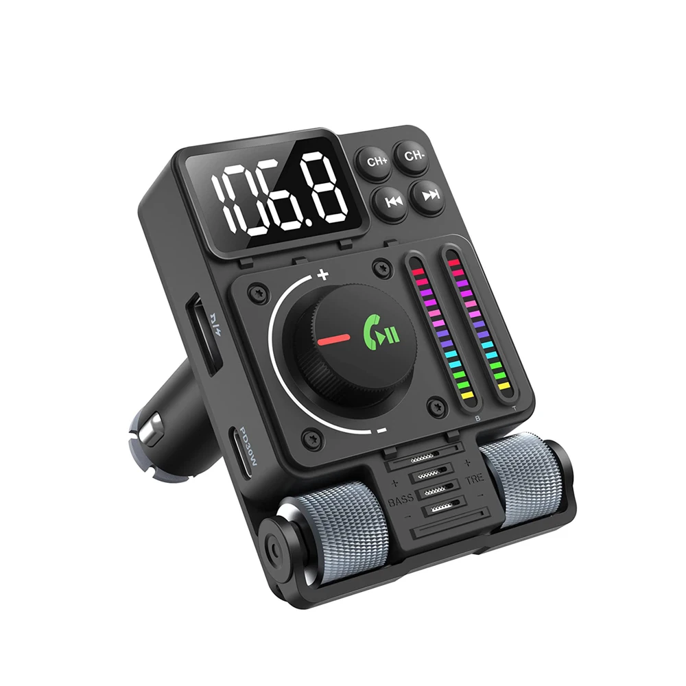 Bezdrôtové Auto Bluetooth 5.3 FM Rádio Adaptér PD30W QC3.0 Rýchle Nabíjanie MP3 U Diskov Prehrávač Hudby Auto Príslušenstvo