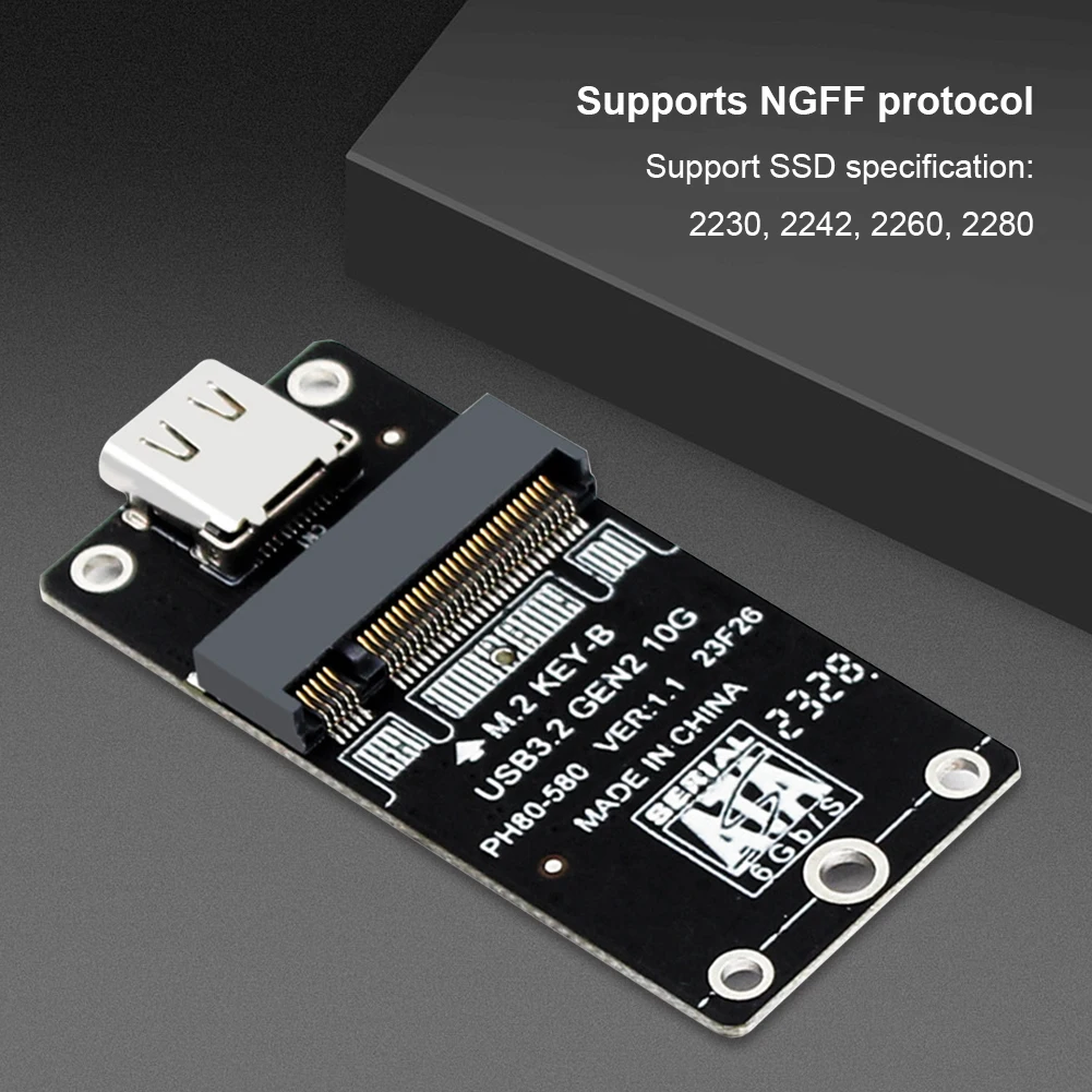 NGFF Na USB 3.2 Typ-C SATA SSD Stúpačky JMS583 Karty Adaptéra 10Gbps SSD Na USB 3.2 Converter M. 2 B Kľúč SATA3 6Gbps Podporu M2 SSD
