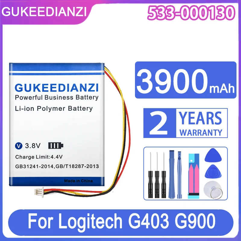 GUKEEDIANZI Náhradné Batérie 533-000130 533000130 3900mAh Pre Logitech G403 G900 G703 x100 Wireless Mouse Batérie
