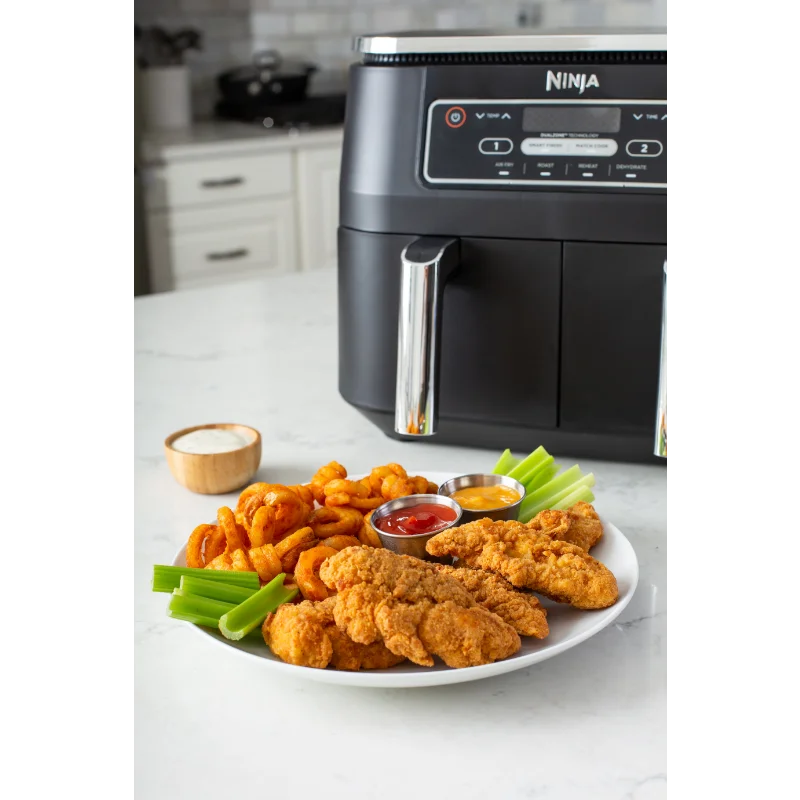 Ninja® Foodi® 4-v-1 8-Litrovú. 2-Kôš Vzduchu Fryer s DualZone™ Technológia - Vzduch, Smažiť, Pečené a viac