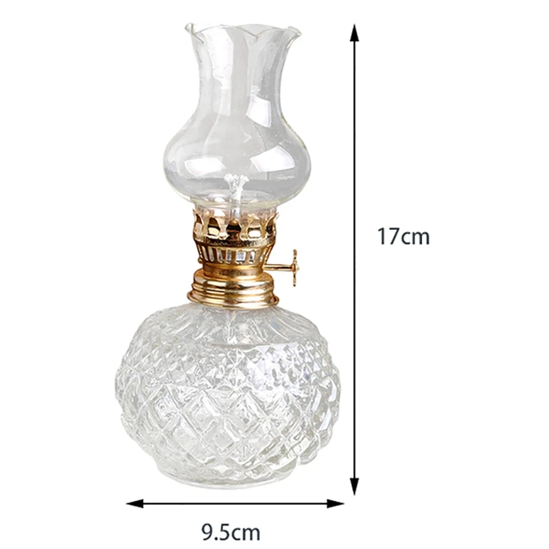 5X Krytý Olejová Lampa,Klasický Olej Lampa S Číre Sklenené Tienidlo,Domácej Cirkvi Dodávky