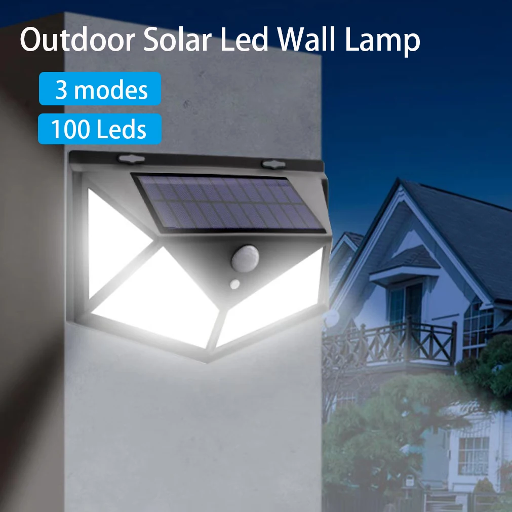 LED Solárne Nástenné Osvetlenie Vonkajšie Nepremokavé Solárne Lampy PIR Snímač Pohybu Garden Powered Slnečnému žiareniu Ulici Bezpečnostné Osvetlenie, 3 režimy