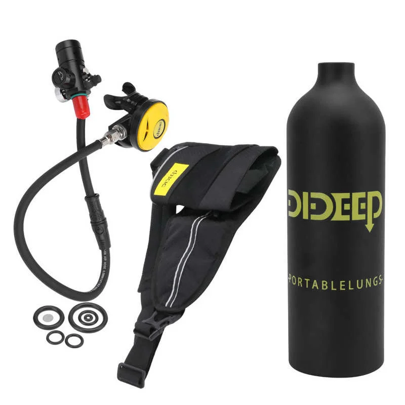 DIDEEP 1L Potápanie Nádrž Zariadenia Kyslíka Tank Podvodné Dýchací Prístroj Auta redukčný Ventil+Hadica+Respirátor Auta