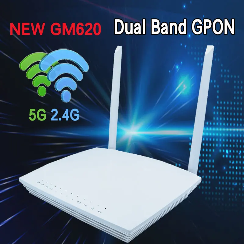 Nové GM620 Gpon Ont onú exkluzivitu FTTH Dual Band 1GE 3FE 1POT 2USB 2.4 G/5G wifi anglická verzia modem F673av9 siete terminálu