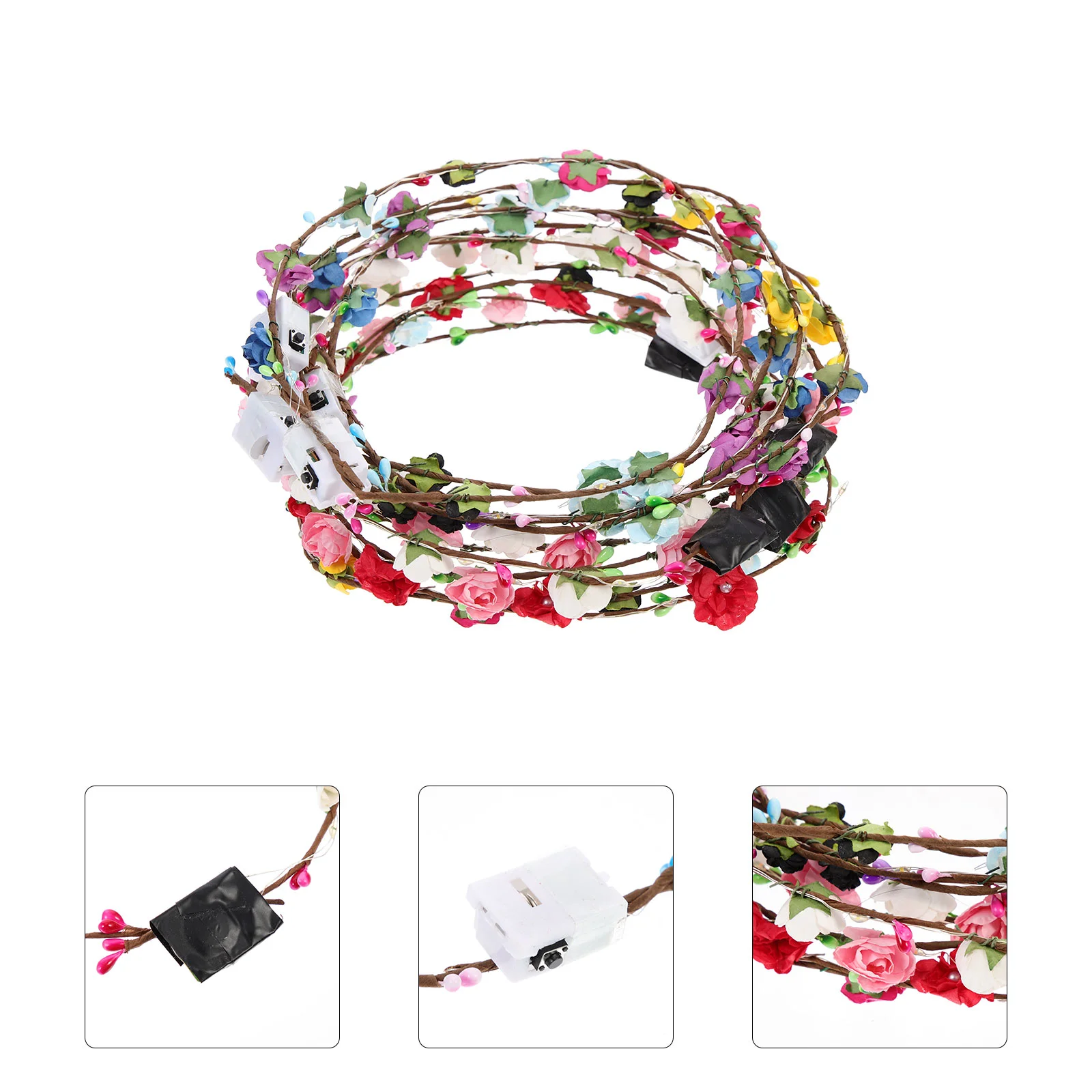 Svetelné Girlandy hlavový most LED Flower Hairband Koruny Kvetinový Pásma Veniec Čelenky